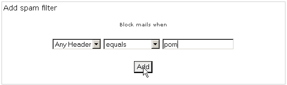 Adding a spam filter