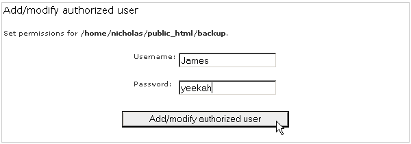 Adding an authorized user